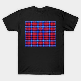 Red White and Blue Aesthetic Tartan Pattern - Patriotic Plaid Quilt 2 T-Shirt